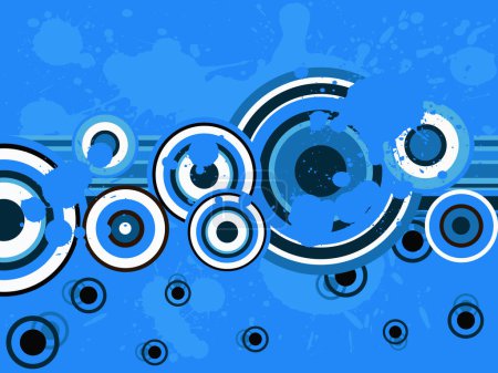 Illustration for Blue Circle Graphic with splats (Vector Graphic) - Royalty Free Image