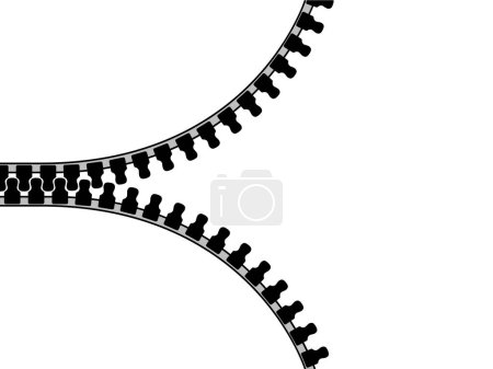 Illustration for Zip, isolated on white.  Please check my portfolio for more zipper illustrations. - Royalty Free Image