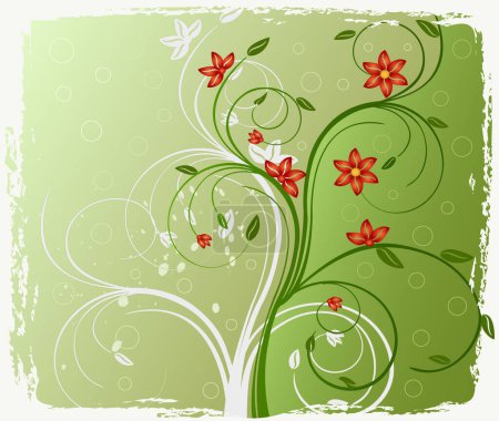 Téléchargez les illustrations : Art abstrait fond floral - illustration vectorielle - en licence libre de droit