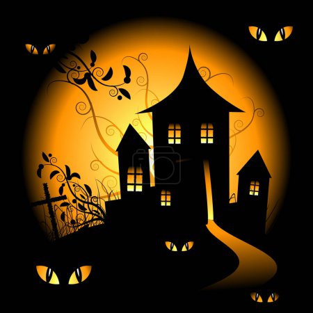 Téléchargez les illustrations : Image de nuit Halloween - illustration en couleur - en licence libre de droit