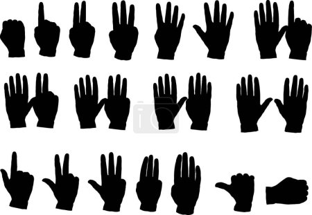 Ilustración de Vector Imagen de las manos mostrando 1 a 1 - Imagen libre de derechos