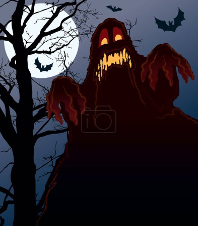 Ilustración de Noche demoníaca, ilustración perfecta para las vacaciones de Halloween - Imagen libre de derechos