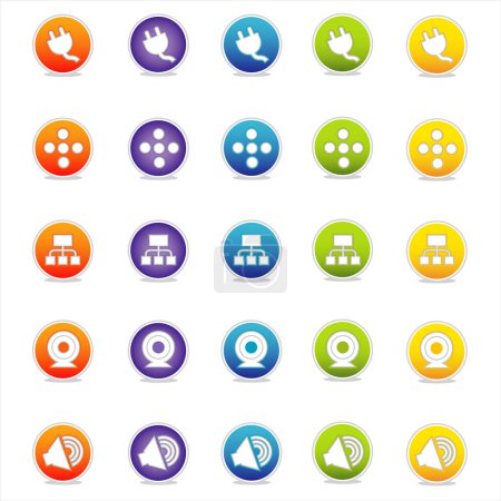 Illustration for Colorful Web Icons Set 4 (Vector) Round icons for web and print--easy to edit. No transparencies - Royalty Free Image