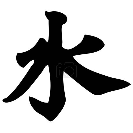 Téléchargez les illustrations : Eau - calligraphie chinoise, symbole, caractère, signe - en licence libre de droit