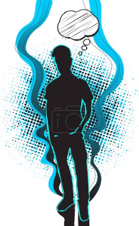 Illustration for ...young mc graphic... urban feel, cool-vibrant colors, stylish pose - Royalty Free Image