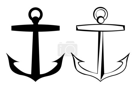 Illustration for A anchor tribal tattoo set - Royalty Free Image