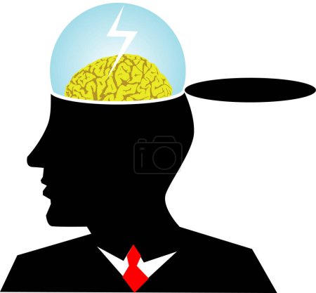 Illustration for Vector illustration for a business man brain storming, metaphors - Royalty Free Image