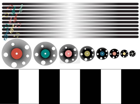 Ilustración de Música vectorial, ilustración temática disco - Imagen libre de derechos