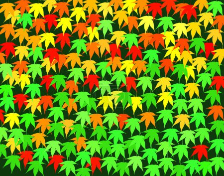 Ilustración de Diseño de vectores de fondo de hojas de arce japonés a principios de otoño - Imagen libre de derechos