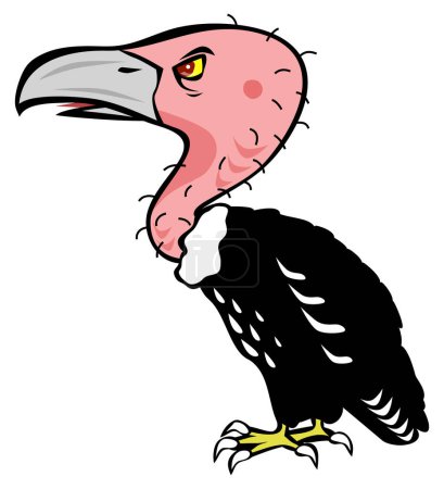 Illustration for Editable vector illustration of a cartoon vulture - Royalty Free Image
