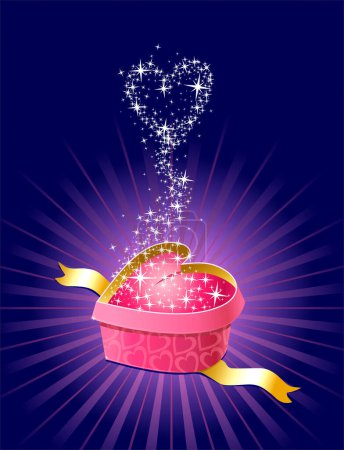 Illustration for Gift with love and magic / vector / separate layer - Royalty Free Image