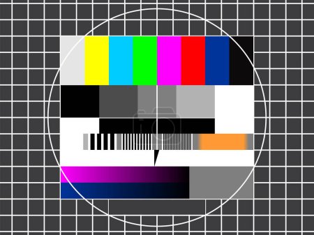 Ilustración de Pantalla técnica de TV para ajustes de color y ajuste fino - Imagen libre de derechos