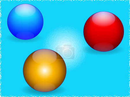 Illustration for A vector representing a 3 glass balls - Royalty Free Image