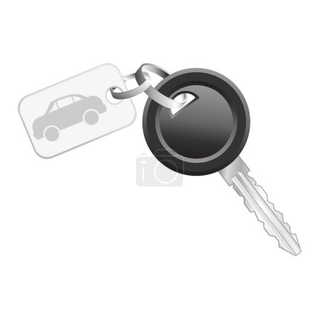 Illustration for Key with icon car tag isolated over white background - Royalty Free Image