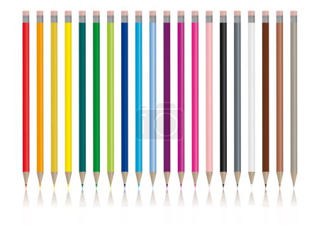 Illustration for Color pencils in many different colors - Royalty Free Image