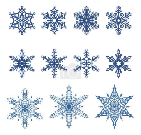 Ilustración de Copos de nieve vector / Idealmente para su uso - Imagen libre de derechos