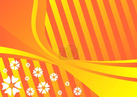 Téléchargez les illustrations : Modèle de fleur dans les tons d'orange évoquant le temps du printemps - en licence libre de droit