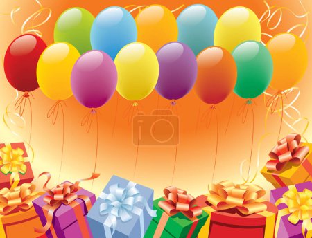 Illustration for Balloons decoration ready for birthday and party - Royalty Free Image