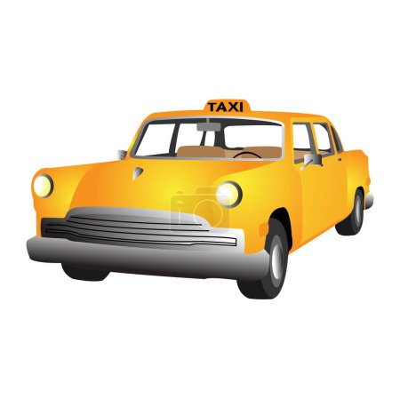 Illustration for Yellow taxi car, vector illustration - Royalty Free Image