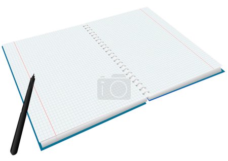 Illustration for Pure writing-book and pen for records - Royalty Free Image