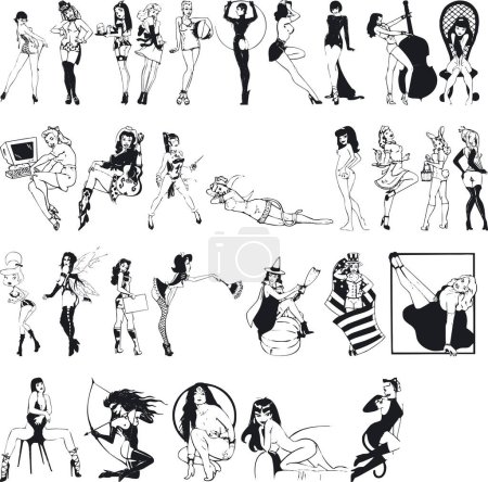 Ilustración de Ilustración de siluetas de mujer sexy - Imagen libre de derechos