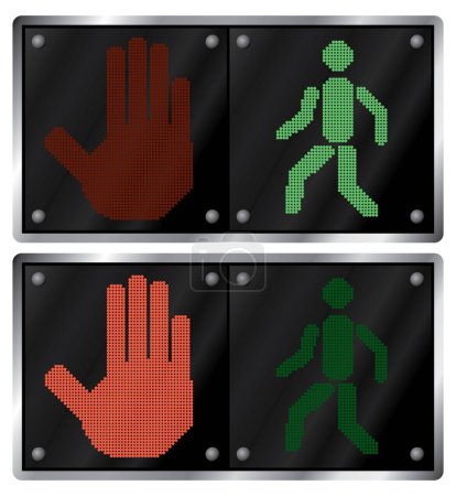 Illustration for Traffic light for people. Variants. Vector illustration. Isolated on white background. - Royalty Free Image