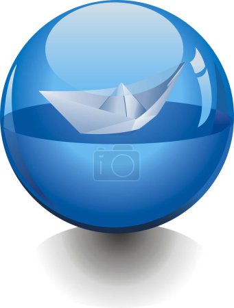 Illustration for Vector transparent ball aqua style - Royalty Free Image