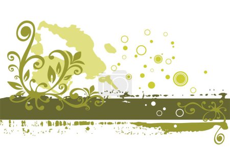 Illustration for Grunge ornate vegetative pattern on a white background. - Royalty Free Image