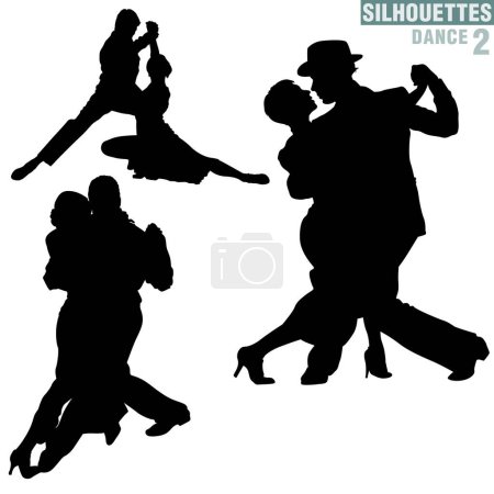 Illustration for Silhouettes Dance 02  - High detailed vector illustration. - Royalty Free Image