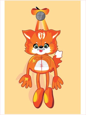 Illustration for Soft toy cat image - color illustration - Royalty Free Image