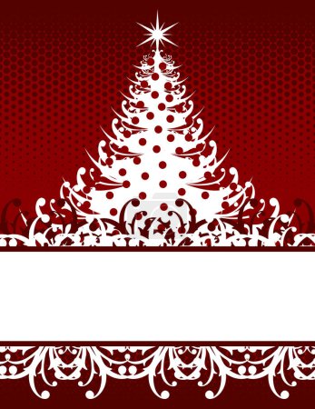 Illustration for Christmastime background with christmas pines and ornamental snowflakes in vector format very easy to edit - Royalty Free Image