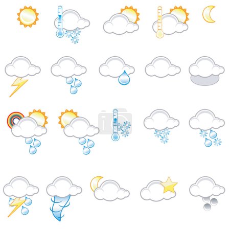 Illustration for Set of different weather icons - Royalty Free Image