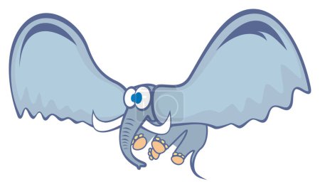 Illustration for Illustration of the elephant flying and surprised - Royalty Free Image