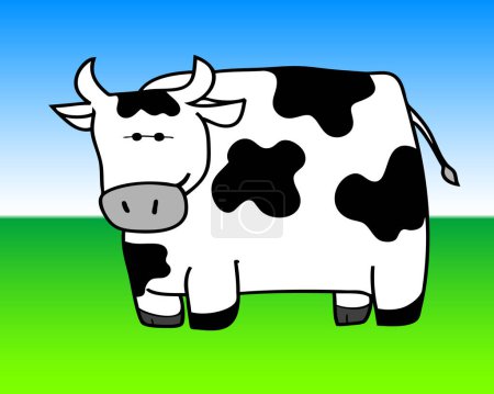 Téléchargez les illustrations : Illustration vectorielle d'une vache laitière tachetée - en licence libre de droit