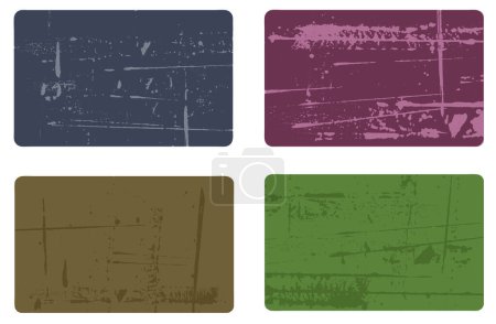 Téléchargez les illustrations : Grunge elements - 4 cartes de visite transparentes Grunge couleurs peuvent être facilement changer - en licence libre de droit