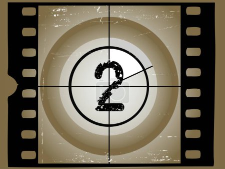 Illustration for Old Scratched Film Countdown at No - Royalty Free Image