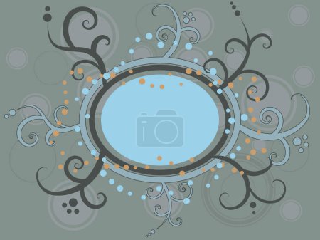 Illustration for Floral vector with swirl and curvy vines and copy space for text messages. - Royalty Free Image