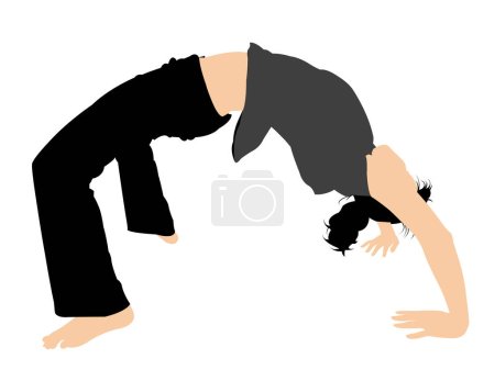 Illustration for Exercising lady on isolated background - Royalty Free Image