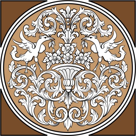Illustration for Illustration of a brown vector decoration elements - Royalty Free Image