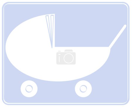 Illustration for Blue baby pram or stroller design - illustratio - Royalty Free Image