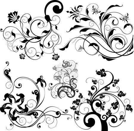 Téléchargez les illustrations : Éléments de conception florale image - illustration couleur - en licence libre de droit