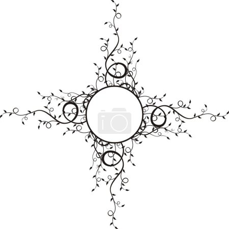 Ilustración de Ilustración de marco de círculo con plantas - Imagen libre de derechos
