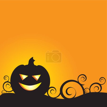 Illustration for A Glowing Background for Halloween featuring a grinning Jack-O-Lantern - perfect for a card or invitation! - Royalty Free Image