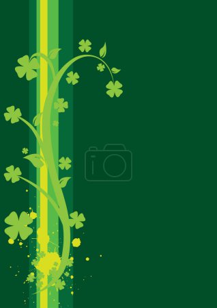 Illustration for St. Patrick's Day Floral Background - vertical with swirls - Royalty Free Image