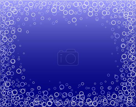 Illustration for Abstract vector border of underwater bubbles - Royalty Free Image