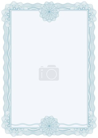 Illustration for Classic guilloche border for diploma or certificate. A4 - Royalty Free Image