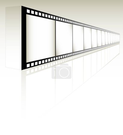 Téléchargez les illustrations : Film Strip sur blanc avec réflexion (Image vectorielle entièrement redimensionnable et modifiable) - en licence libre de droit