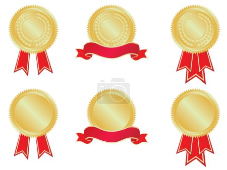Illustration for Set of medals.  Part of my medal series. - Royalty Free Image