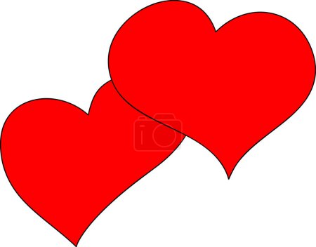 Illustration for Red hearts valentine symbol - Royalty Free Image