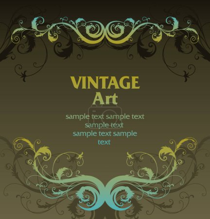 Ilustración de Vector vintage plantilla marco En estilo de flor - Imagen libre de derechos